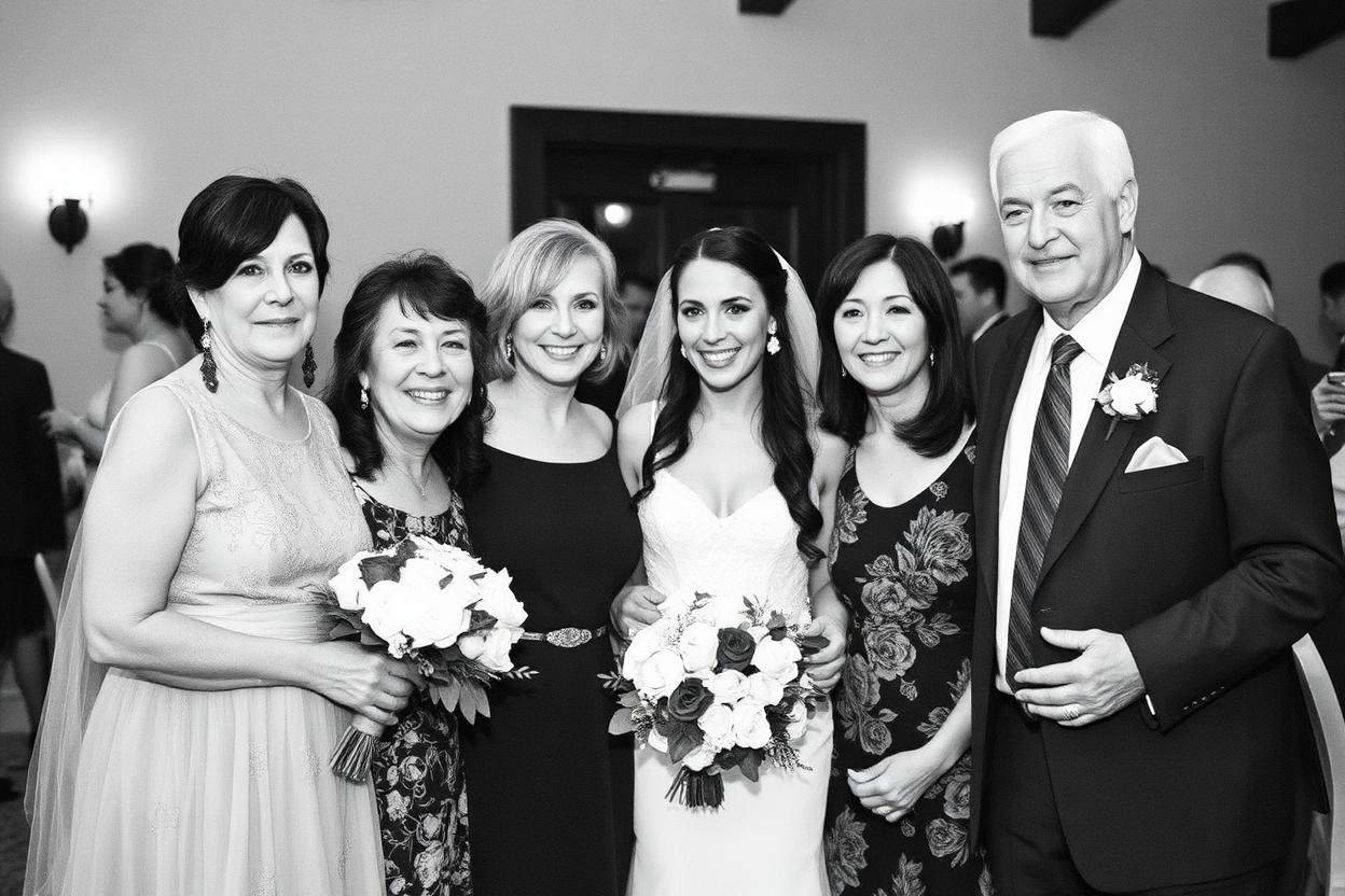 Family gathered after the ceremony