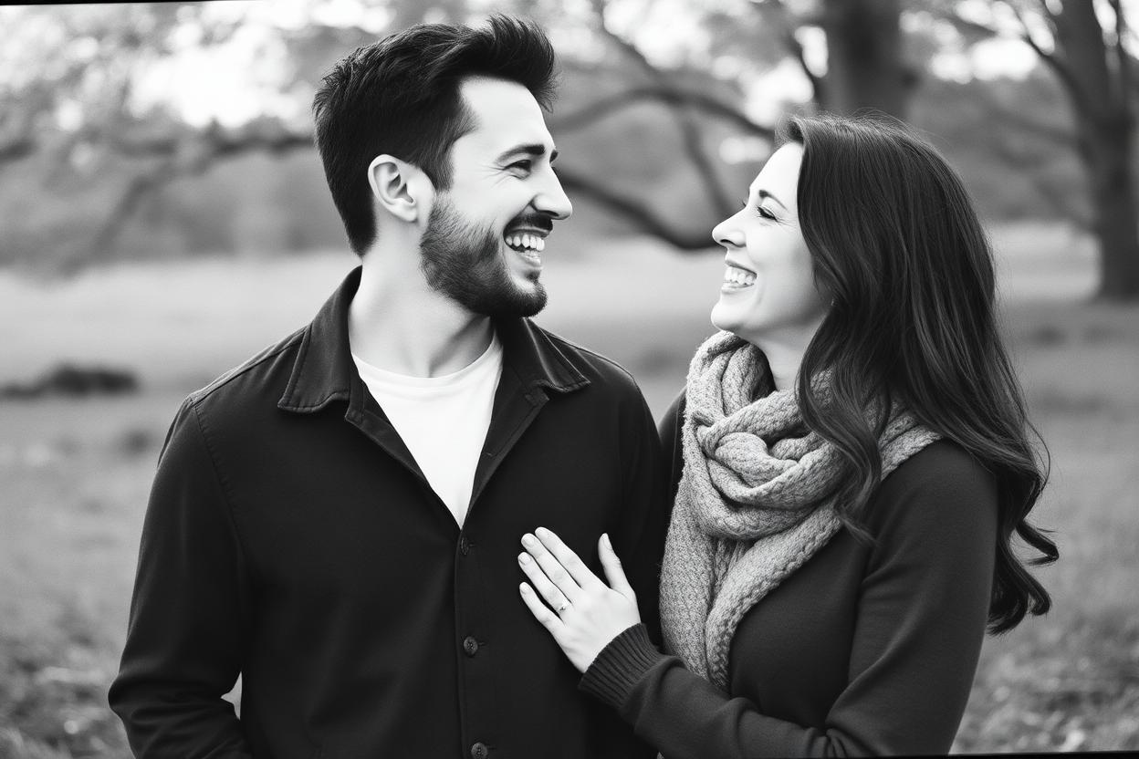 Couple laughing together during a directed session